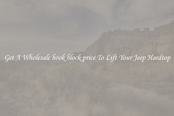 Get A Wholesale hook block price To Lift Your Jeep Hardtop