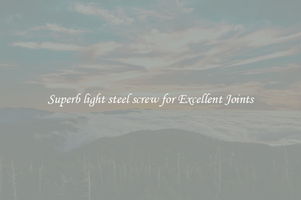 Superb light steel screw for Excellent Joints