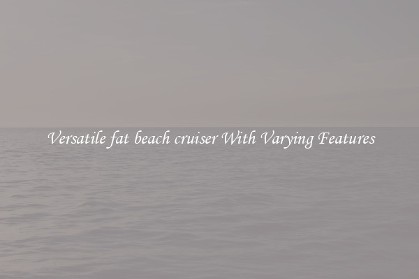 Versatile fat beach cruiser With Varying Features