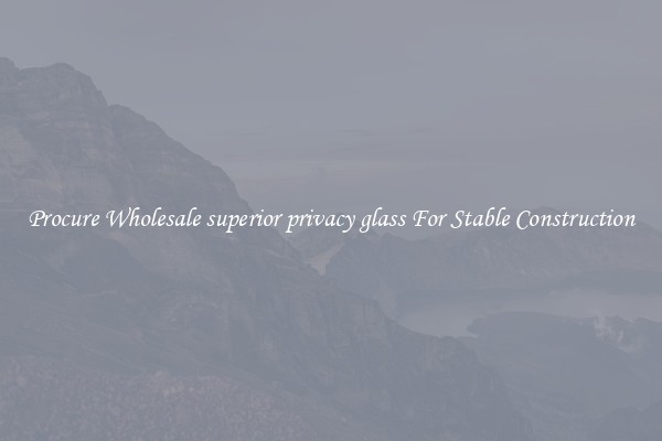 Procure Wholesale superior privacy glass For Stable Construction