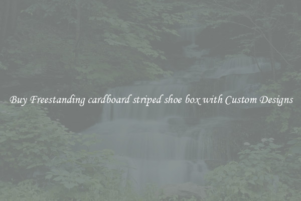 Buy Freestanding cardboard striped shoe box with Custom Designs