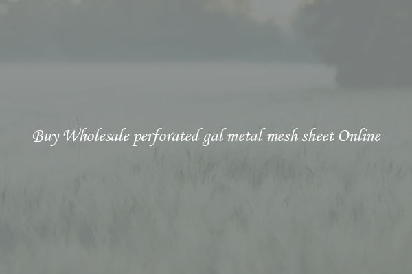 Buy Wholesale perforated gal metal mesh sheet Online