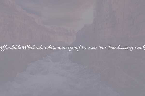 Affordable Wholesale white waterproof trousers For Trendsetting Looks